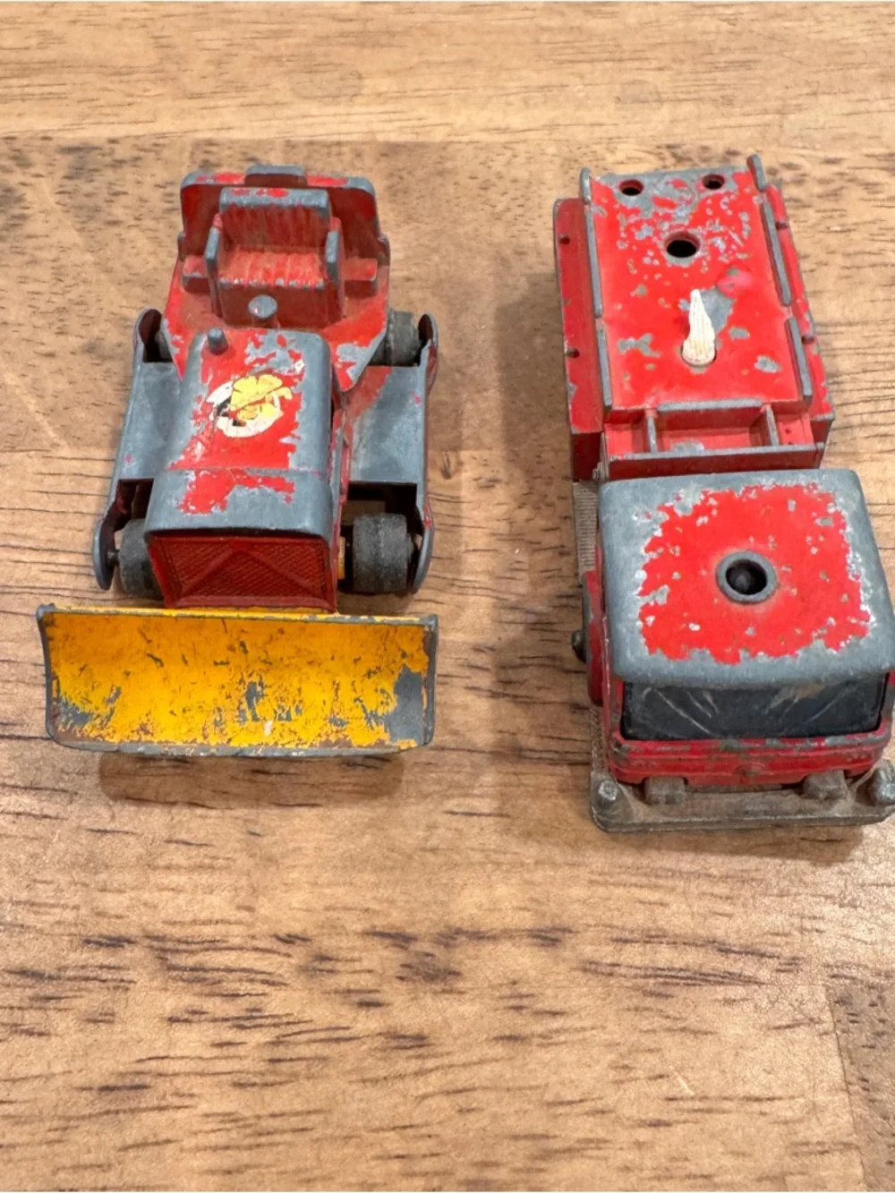 Vintage Matchbox Lesney Vehicles Set of 2 Fire Truck Tractor Bulldozer
